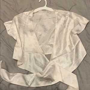 Shein Satin Cross Shirt